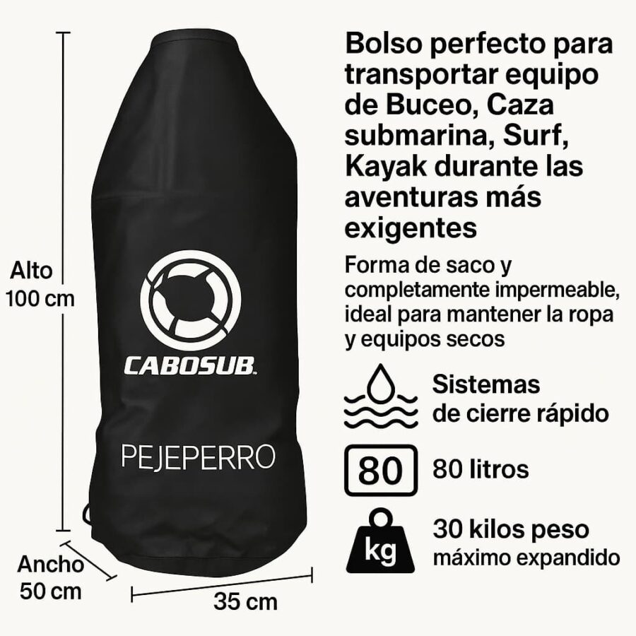 Bolso Seco Mochila Lenguado 80 LTS Cabosub