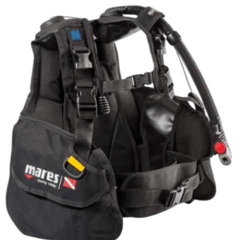 Chaleco Mares Rover DC para buceo, fabricado en Cordura 1000, ajuste anatómico y bolsillos amplios