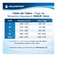 Pack Snorkeling Aquasport Wave con traje, máscara y aletas