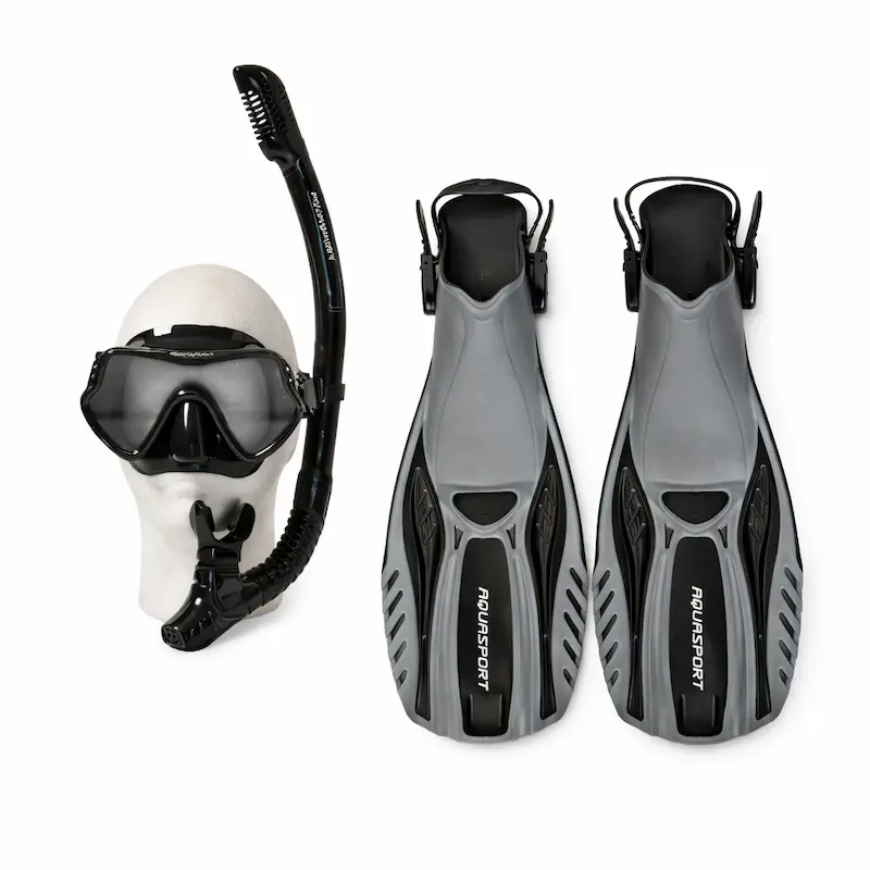 Kit Aquasport Velocity: Snorkel, Máscara, Aletas