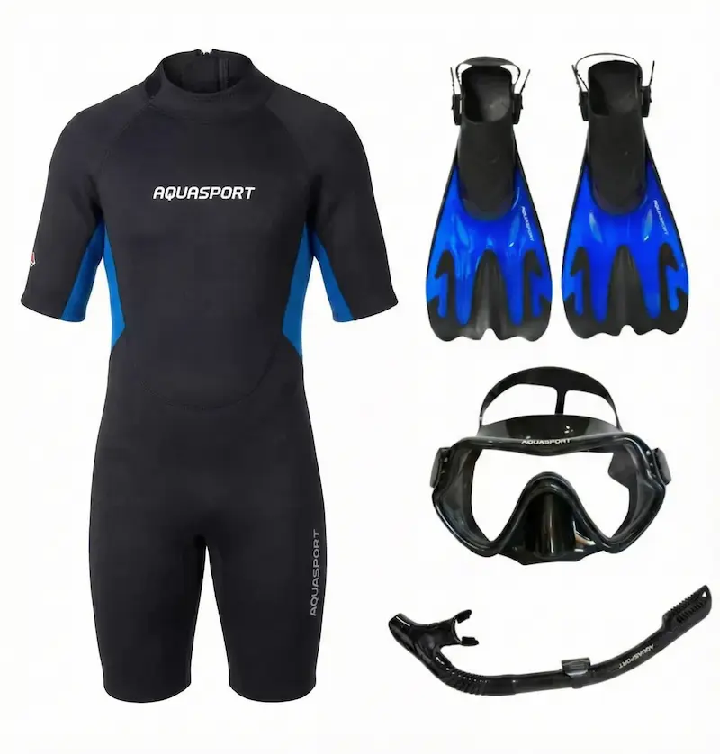 Pack Snorkeling Caribe Aquasport | Traje, Máscara, Snorkel y Aletas
