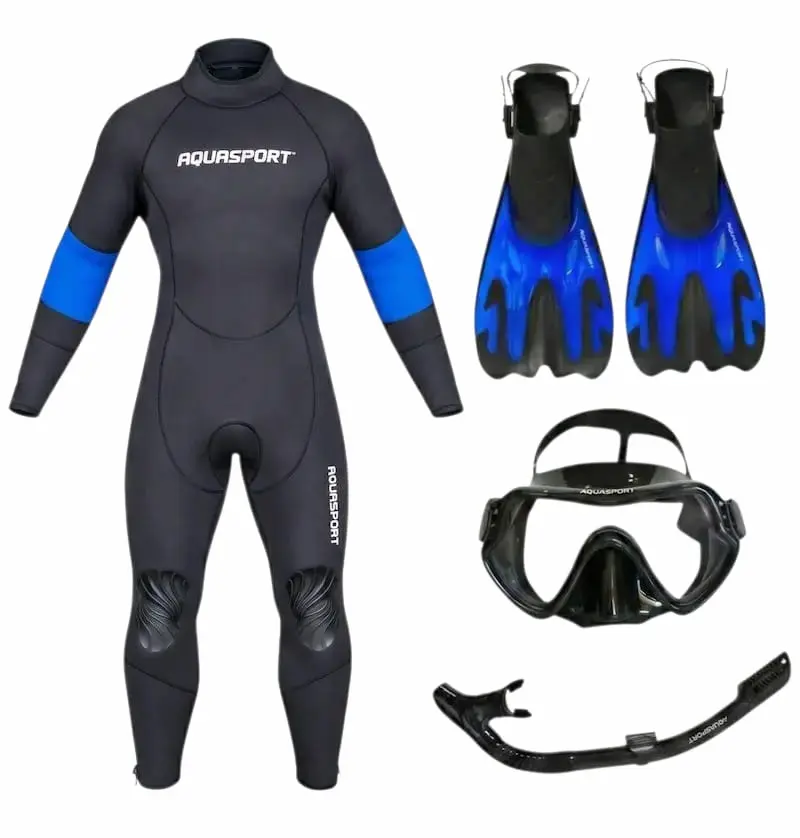 Pack Snorkeling Aquasport Wave con traje, máscara y aletas