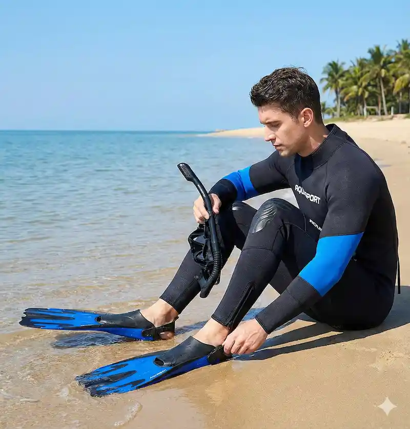 Pack Snorkeling Aquasport Wave con traje, máscara y aletas
