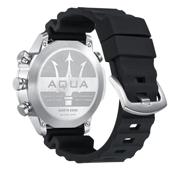 NORTH EDGE AQUA – Reloj computador de buceo (Scuba/Apnea) con brújula, altímetro, barómetro y termómetro – 100 m - Imagen 3