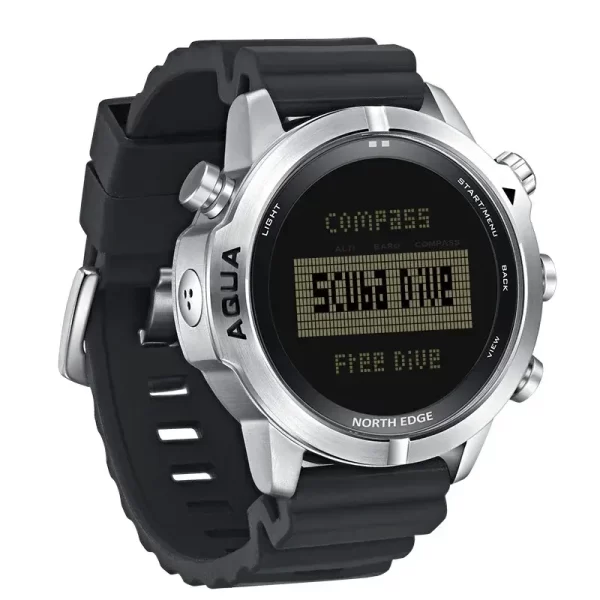 NORTH EDGE AQUA – Reloj computador de buceo (Scuba/Apnea) con brújula, altímetro, barómetro y termómetro – 100 m - Imagen 2